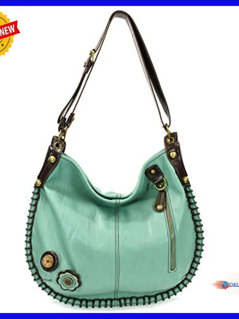 Large Vegan Leather Hobo Tote with Matching Wallet Crossbody Bag